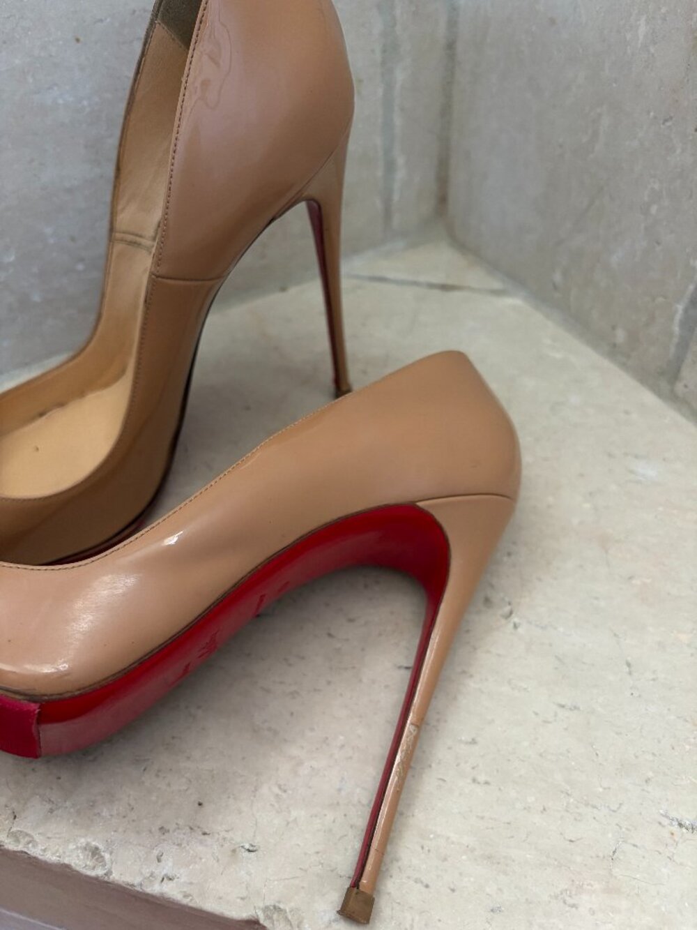 Christian Louboutin So Kate 120 Patent Nude Pumps 40 Red Bottom - Picture 6 of 6